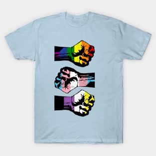 Distressed Gay Transgender Non Binary LGBTQ Pride T-Shirt